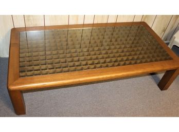 Super Cool Hand Crafted Wooden Crate Underlay Glass Top Coffee Table