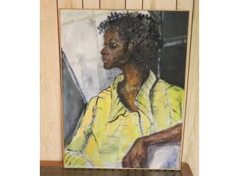 Original Acrylic On Canvas Untitled Portrait By Anita Lifson  30.5W X 40.5H