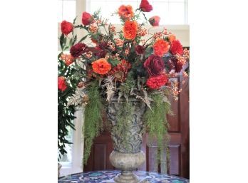 Beautiful Oversized Autumnal Colored Silk Floral Arrangement