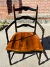 Large Farmhouse Style Black And Wood Chair