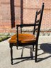 Large Farmhouse Style Black And Wood Chair