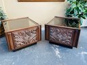 Pair Of 1960s Dramatic Smoke Glass End Tables