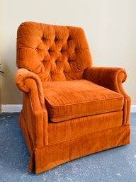Super Groovy Vintage Orange Lazy Boy Rocking Chair With Round Base