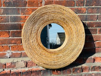 Large Round Woven Mirror