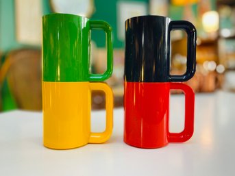 Vintage Primary Colors Mugs (set Of 4)