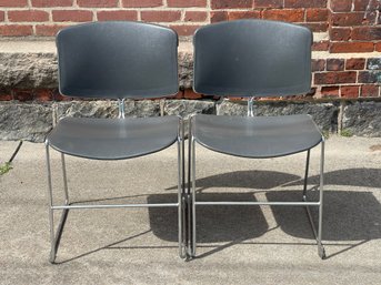 Pair Of Vintage Steel Case Office Chairs