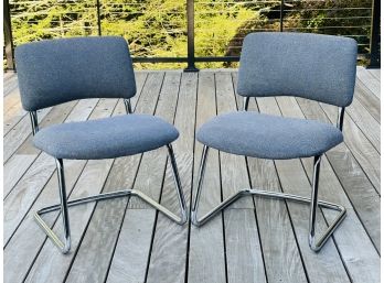 Pair Vintage 1980s Steel Case Lounge Chairs