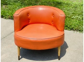 1960s Orange Vinyl Loung/Club Chair