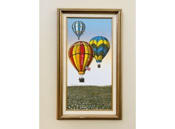 Large Vintage Hot Air Balloon Art By H. Hargrove