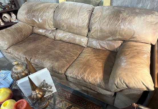 Very Comfy Brown Leather Sofa