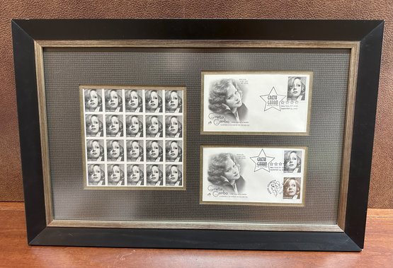 Greta Garbo Framed Stamp Collection