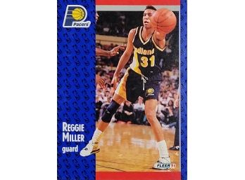 REGGIE MILLER INDIANA PACERS FLEER BASKETBALL CARD 1991-92 #83