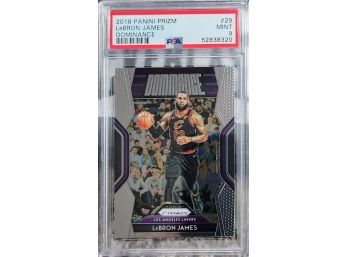 LeBron James Cleveland Cavaliers 2018 Prizm Dominance Silver Basketball Card #29 - Graded Gem Mint 9!