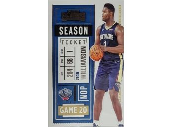 Zion Williamson 2020-21 Contenders Season Ticket Base Card #58