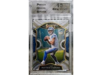 2020 Panini Select NFL  #11 Matthew Stafford Concourse Level Silver Prizm Rams Grade 10!