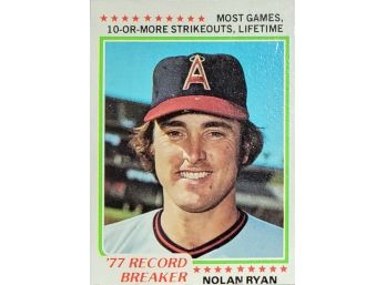 1978 TOPPS BASEBALL  # 6  NOLAN RYAN '77 RECORD BREAKER