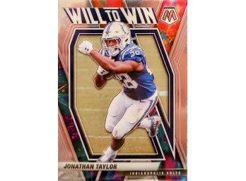 2021 Mosaic Football Jonathan Taylor Will To Win #WW-9 Indianapolis Colts Mint