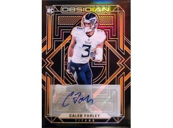 2021 PANINI OBSIDIAN CALEB FARLEY #168 ROOKIE AUTO ORANGE /75 TITANS