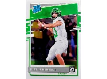 NFL 2020 Chronicles Draft Picks Donruss Optic Justin Herbert Single Sports Card #4 Rated Rookie Card