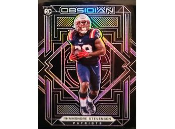 2021 Obsidian Football Rhamondre Stevenson Rookie Electric Red Etch Out Of 100!