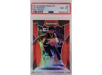 Ja Morant 2019 Panini Draft Picks Orange Prizm #2 Graded PSA 8 NM - MINT