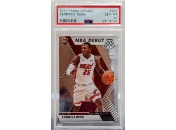 Kendrick Nunn Miami Heat 2019 Panini Mosaic Basketball Rookie Card RC 268 PSA 10