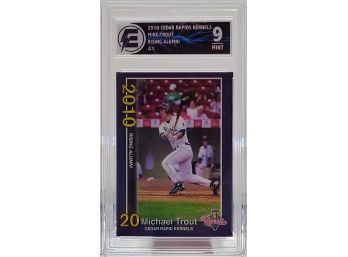 2010 Cedar Rapids Kernels Rising Alumni Mike Trout ROOKIE RC #1 GEM MINT Graded 9