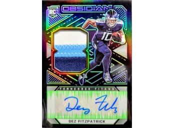 2021 Obsidian Dez Fitzpatrick Electric Etch Green Rookie Patch Auto /50