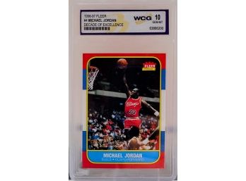 MICHAEL JORDAN 1996-97 FLEER #4 DECADE OF EXCELLENCE 1986 ROOKIE CARD GEM-MT 10