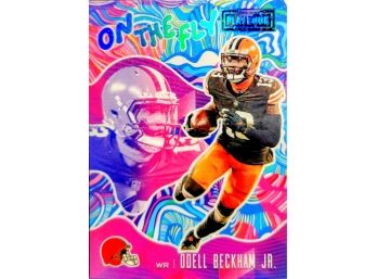 ODELL BECKHAM JR 2021 PANINI PLAYBOOK SSP SPARKLE ON THE FLY - CASE HIT