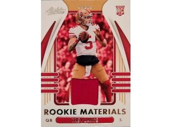 Trey Lance RC 2021 Panini Absolute Rookie Materials Jersey Card 49ers