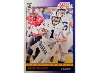 2021 Panini Score Football Zach Wilson Throwback Rookie Card RC #TB8 Jets BYU