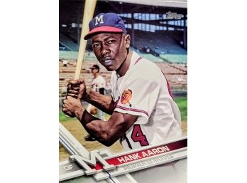 Hank Aaron 2017 Topps Update Image Variation SP #US247 BRAVES