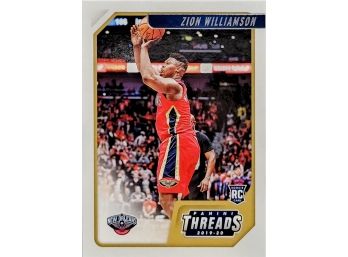 2019-20 Panini Chronicles Threads Basketball #78 Zion Williamson New Orleans Pelicans Official NBA Trading Car