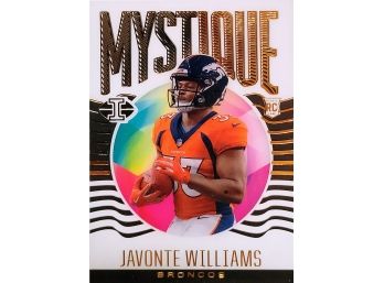 JAVONTE WILLIAMS ROOKIE CARD Denver Broncos 2021 MYSTIQUE ILLUSIONS FOOTBALL RC!