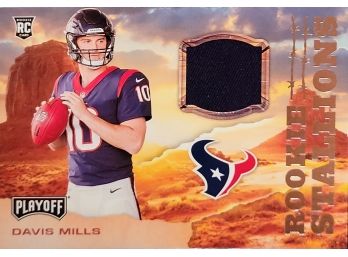 2021 Panini Playoff Davis Mills Rookie Stallions Jersey Card Houston Texans