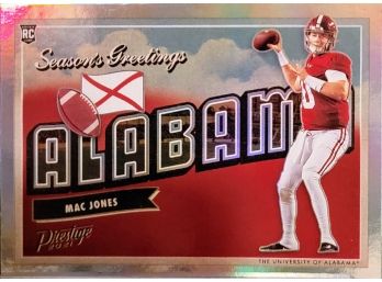 2021 Prestige Seasons Greetings Foil #4 Mac Jones - Alabama Crimson Tide RC