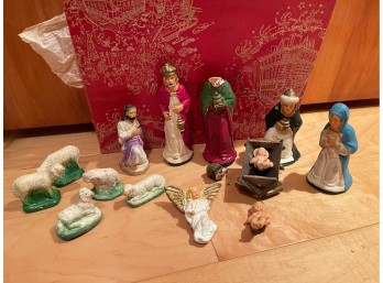 Vintage Plaster Nativity Figures