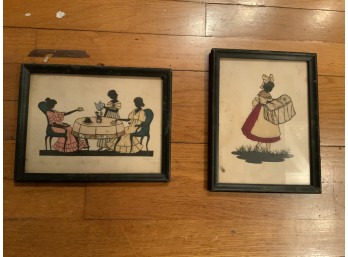 Lot Of Two Framed Pieces Of Silhouette Art