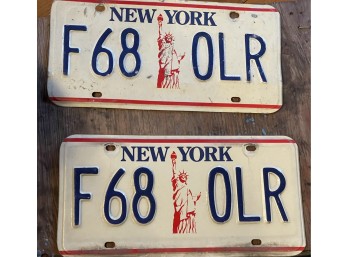 Vintage New York NY Liberty Plates Matching Pair