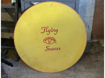 Round Wooden Northland Flying Saucer Sign