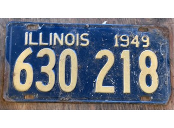 Antique 1949 Illinois License Plate