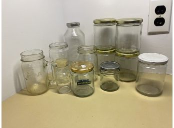 Vintage Lot Of Glass Jars