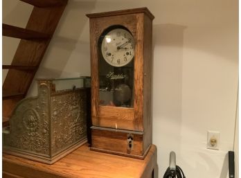 Antique Simplex Time Recorder Company Clock -