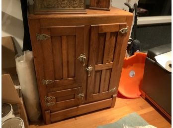 Antique 19th Century Ice Box In Amazing Condition With All Original Hardware And Internals