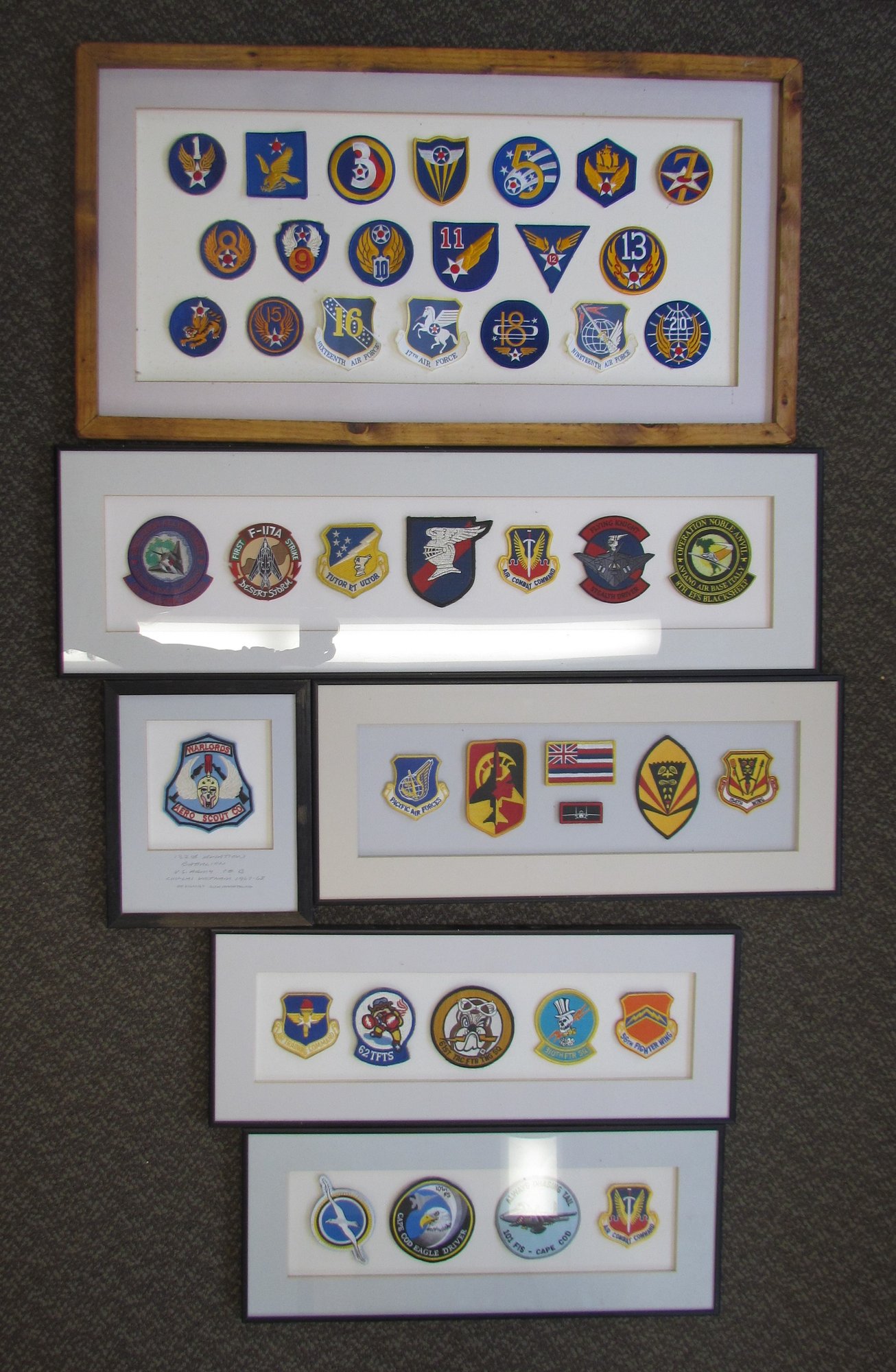 Collection Of Various Military AIR FORCE Framed Patches #11212 ...