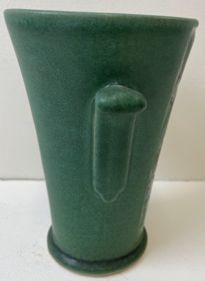 Signed Green WELLER Pottery Vase #8829 | Auctionninja.com