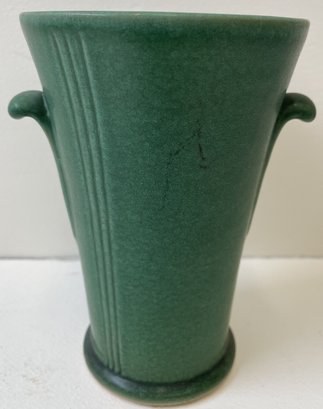 Signed Green WELLER Pottery Vase #8829 | Auctionninja.com