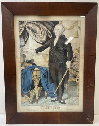 19th Century WASHINGTON-First In War, First In Peace Framed Lithograph