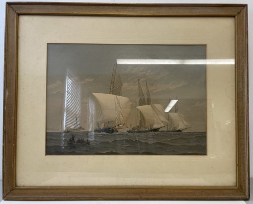 Fred Cozzens (1846 - 1928) Pencil Signed Nautical Lithograph